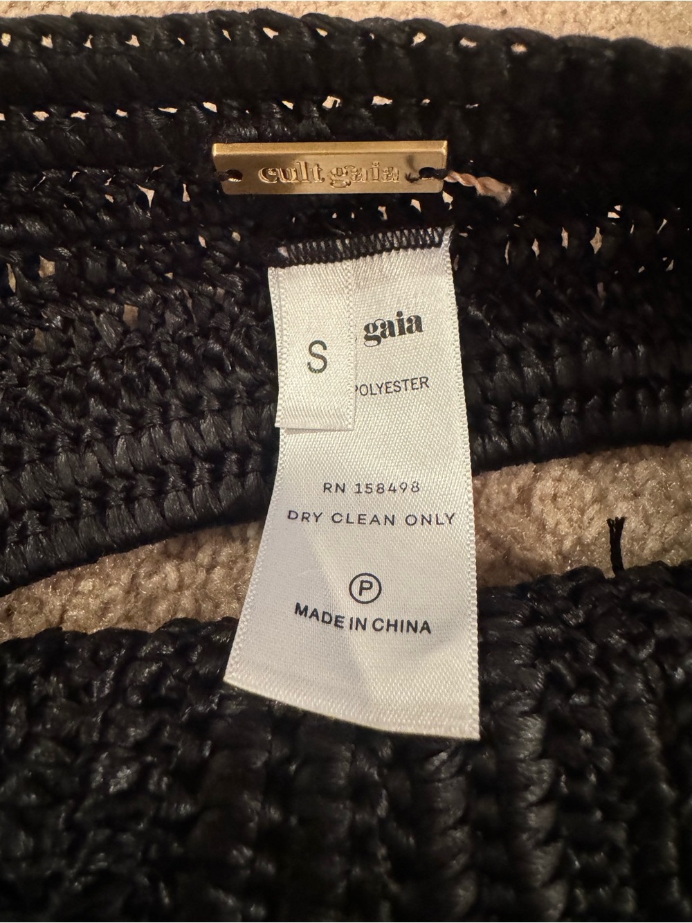 Never Worn no tags -Cult Gaia Archee Black Crochet Halter Crop Top - Women - Picture 5 of 5
